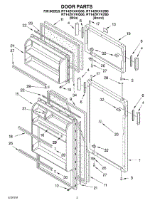 02 - Door parts for Roper Refrigerator RT14ZKXKZ00 from AppliancePartsPros.com