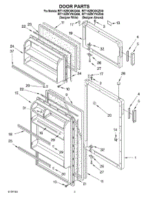 02 - Door parts for Roper Refrigerator RT16ZKXKQ00 from AppliancePartsPros.com