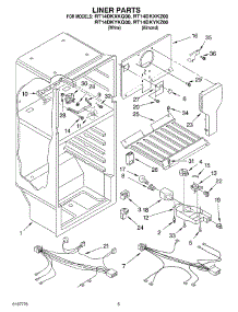 03 - Liner parts for Roper Refrigerator RT14DKXKQ00 from AppliancePartsPros.com