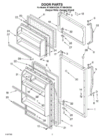 02 - Door parts for Roper Refrigerator RT18BKXKQ00 from AppliancePartsPros.com