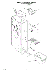 04 - Freezer Liner parts for Roper Refrigerator RS22AQXKQ00 from AppliancePartsPros.com