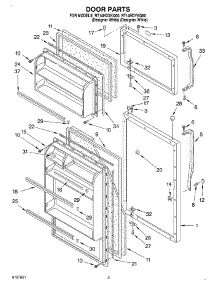 02 - Door parts for Roper Refrigerator RT14HDYKQ00 from AppliancePartsPros.com