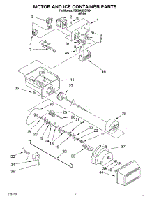 05 - Motor And Ice Container parts for Roper Refrigerator RS22AQXGW04 from AppliancePartsPros.com