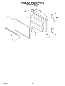 02 - Freezer Door parts for Roper Refrigerator RT18HDXJW01 from AppliancePartsPros.com