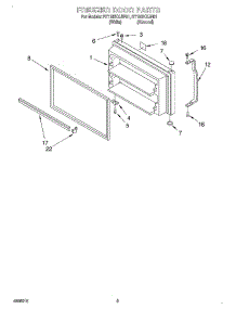 02 - Freezer Door parts for Roper Refrigerator RT18DKXJW01 from AppliancePartsPros.com