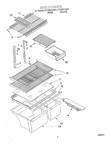 03 - Shelf parts for Roper Refrigerator RT18DKXJW01 from AppliancePartsPros.com
