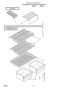 05 - Shelf parts for Roper Refrigerator RT14HDXJW00 from AppliancePartsPros.com