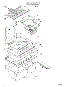 03 - Shelf parts for Roper Refrigerator RT18AKXJW01 from AppliancePartsPros.com