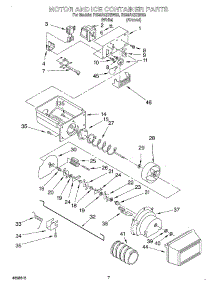 05 - Motor And Ice Container parts for Roper Refrigerator RS25AQXGN02 from AppliancePartsPros.com