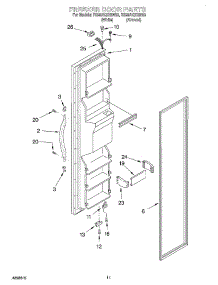 07 - Freezer Door parts for Roper Refrigerator RS25AQXGW02 from AppliancePartsPros.com