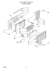 03 - Cabinet parts for Roper Air Conditioner X05002X06 from AppliancePartsPros.com
