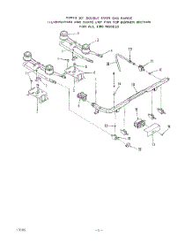 05 - Broiler And Oven Burner parts for Roper Oven 1765W0A from AppliancePartsPros.com