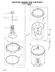 03 - Agitator, Basket And Tub Parts parts for Roper Washer RTW4100SQ1 from AppliancePartsPros.com