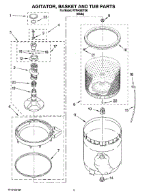 03 - Agitator, Basket And Tub Parts parts for Roper Washer RTW4300TQ0 from AppliancePartsPros.com