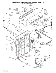 02 - Controls And Rear Panel Parts parts for Roper Washer RTW4305SQ0 from AppliancePartsPros.com