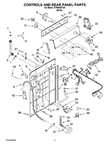 02 - Controls And Rear Panel Parts parts for Roper Washer RTW4400TQ0 from AppliancePartsPros.com