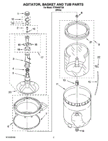 03 - Agitator, Basket And Tub Parts parts for Roper Washer RTW4400TQ0 from AppliancePartsPros.com