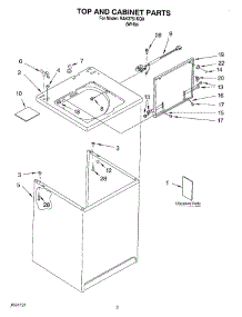 02 - Top And Cabinet, Literature parts for Roper Washer RAK2751KQ0 from AppliancePartsPros.com