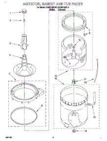 03 - Agitator, Basket And Tub parts for Roper Washer RAB5133DL0 from AppliancePartsPros.com