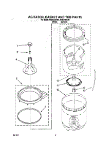 03 - Agitator, Basket And Tub parts for Roper Washer RAB4232EN0 from AppliancePartsPros.com