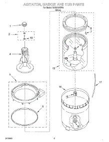 03 - Agitator, Basket, And Tub parts for Roper Washer RAB2121KW0 from AppliancePartsPros.com