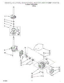 04 - Brake, Clutch, Gearcase, Motor And Pump parts for Roper Washer RAB2121KW0 from AppliancePartsPros.com