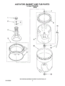 03 - Agitator, Basket And Tub Parts parts for Roper Washer RTW4305VQ2 from AppliancePartsPros.com