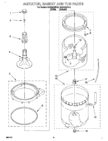 03 - Agitator, Basket And Tub parts for Roper Washer RAB4232DW0 from AppliancePartsPros.com
