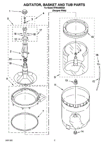 03 - Agitator, Basket And Tub Parts parts for Roper Washer RTW4300SQ0 from AppliancePartsPros.com
