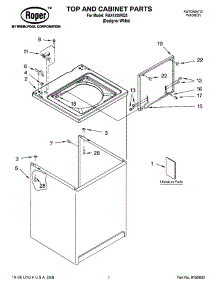 01 - Top And Cabinet Parts parts for Roper Washer RAX4232RQ3 from AppliancePartsPros.com