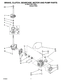04 - Brake, Clutch, Gearcase, Motor And Pump Parts parts for Roper Washer RAS7133RQ3 from AppliancePartsPros.com