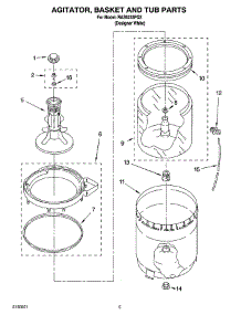 03 - Agitator, Basket And Tub Parts parts for Roper Washer RAS6233PQ3 from AppliancePartsPros.com