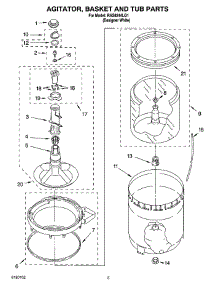 03 - Agitator, Basket And Tub Parts parts for Roper Washer RAS8244LQ1 from AppliancePartsPros.com