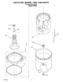 03 - Agitator, Basket And Tub parts for Roper Washer RAS7133KQ0 from AppliancePartsPros.com
