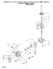 08 - Brake, Clutch, Gearcase, Motor And Pump parts for Roper Washer Dryer Combo RTE5243BL0 from AppliancePartsPros.com