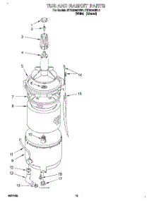 10 - Tub And Basket parts for Roper Washer Dryer Combo RTG5243BL0 from AppliancePartsPros.com