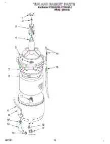 10 - Tub And Basket parts for Roper Washer Dryer Combo RTE5243BL0 from AppliancePartsPros.com