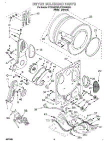 04 - Dryer Bulkhead parts for Roper Washer Dryer Combo RTG5243BW0 from AppliancePartsPros.com