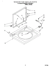 06 - Washer Top And Lid parts for Roper Washer Dryer Combo RTG5243BW0 from AppliancePartsPros.com