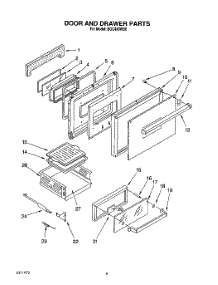 05 - Door And Drawer, Lit / Optional parts for Roper Oven BGC430WB0 from AppliancePartsPros.com