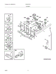 05 - Burner parts for Electrolux Range CEW30DF6GBC from AppliancePartsPros.com