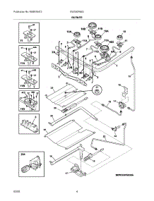 05 - Burner parts for Electrolux Range EW30GF65GBB from AppliancePartsPros.com