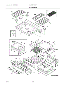 09 - Top / Drawer parts for Electrolux Range EW3LGF65GSJ from AppliancePartsPros.com
