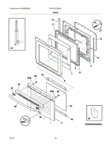 11 - Door parts for Electrolux Range EW3LGF65GSJ from AppliancePartsPros.com