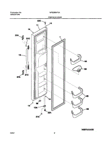 03 - Freezer Door parts for White Westinghouse Refrigerator WRS26MF5AQ1 from AppliancePartsPros.com