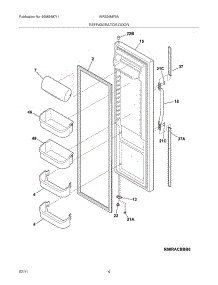 05 - Refrigerator Door parts for White Westinghouse Refrigerator WRS26MF5AQQ from AppliancePartsPros.com
