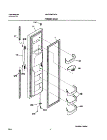 03 - Freezer Door parts for White Westinghouse Refrigerator WRS26MF5AS6 from AppliancePartsPros.com