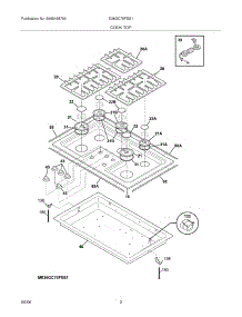 03 - Maintop parts for Electrolux Cooktop E36GC70FSS1 from AppliancePartsPros.com