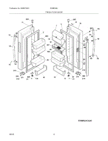 05 - Fresh Food Door parts for Electrolux Refrigerator E23BC68JSS1 from AppliancePartsPros.com