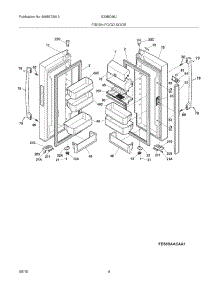 05 - Fresh Food Door parts for Electrolux Refrigerator E23BC68JPS0 from AppliancePartsPros.com